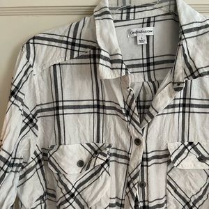 Croft & Barrow Flannel - button down, black and white